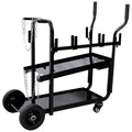 Heavy Duty 2-Tier Rolling Welding Cart Portable Welder Storage Trolley with Wheels for MIG TIG ARC Welder Plasma Cutter and Welding Accessories,Black Color