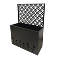 Tall Metal Planter Raised Garden Bed with Trellis 35.5in L x 11.9in W x 47.3in H - Large Flower Box Privacy Screen for Porch, Patio, Garden, Commercial Décor, Tulip Black