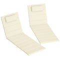 Outsunny Foldable Lounge Chair Cushion Set of 2, UPF50+ 230gsm Olefin and 25D High-Density Foam, Chaise Lounge Cushion Set, 80' x 26', Cream White