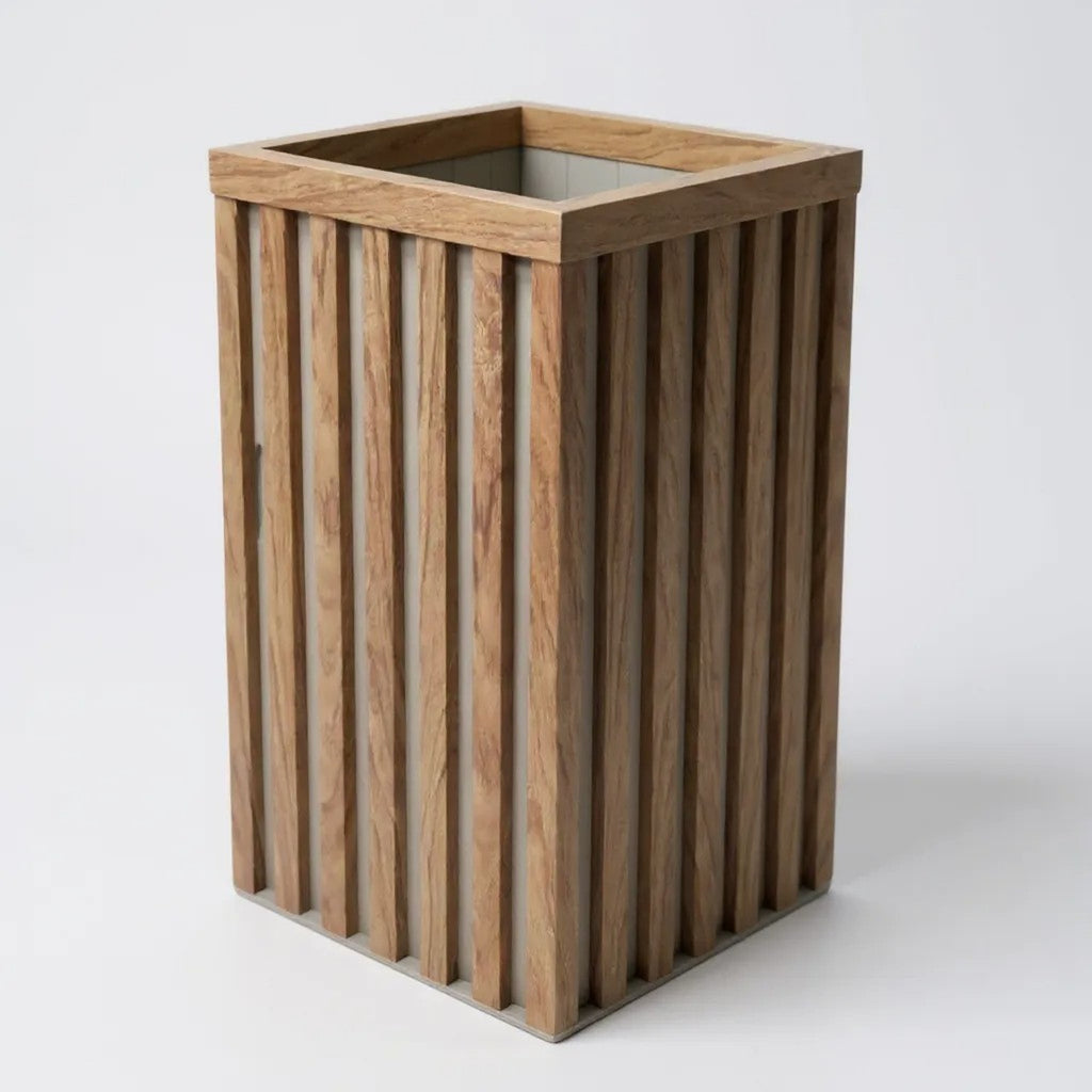 Square Grove Column Planter - Medium Brown