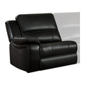 Power Left Side Reclining Chair with USB Port Faux Leather Dark brown