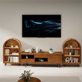 Arched Small Bookcase, Arched Storage Cabinet, Walnut Wooden Modern Arched Top Bookshelf with 3 Shelves,  with Glaze Finish for Living Room, Bedroom, Entryway