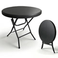 31.5' Round Folding Table, Cocktail Table, Bistro Table, Easy to Set Up for Outdoor Party, Wedding Event, Cafes, Backyarde Black