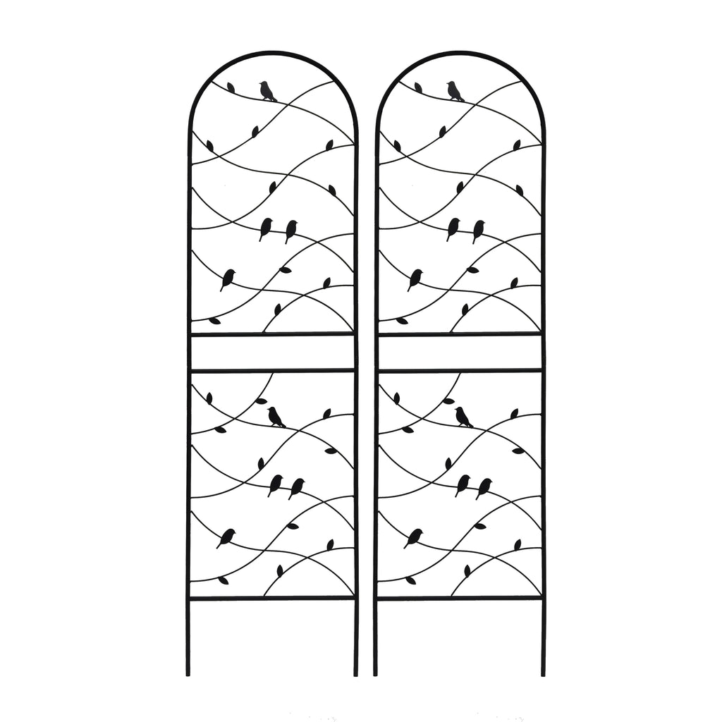 2 Pack Metal Garden Trellis 71' x 19.7' Rustproof Trellis for Climbing Plants Outdoor Flower Support Bird Deco Black Iron