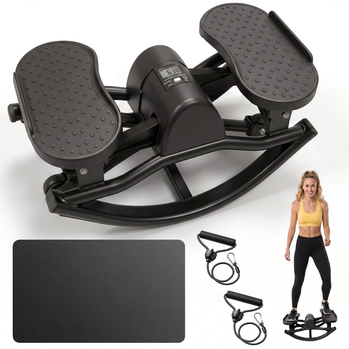 Swing Stepper Machine – Home Aerobic Fitness Made Easy, Targets Waist & Legs in One Compact Design, Foldable, Quiet, and Suitable for the Whole Family