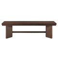 Walnut Finish Wood Bench 1pc V-Angled Design Base Dining Bench Modern Furniture