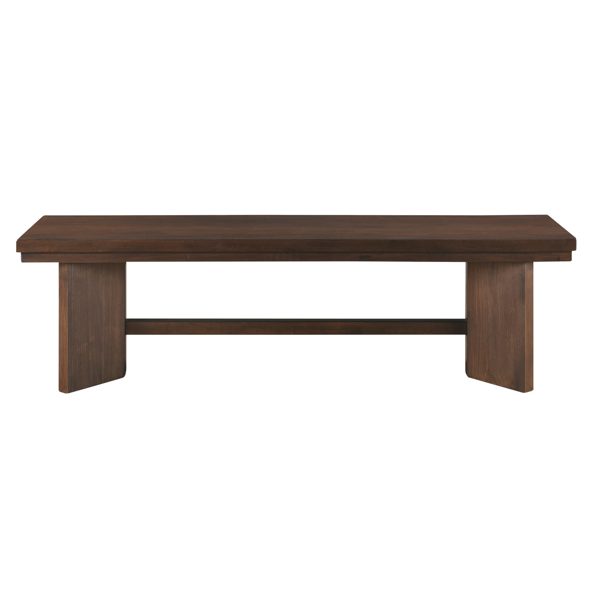Walnut Finish Wood Bench 1pc V-Angled Design Base Dining Bench Modern Furniture