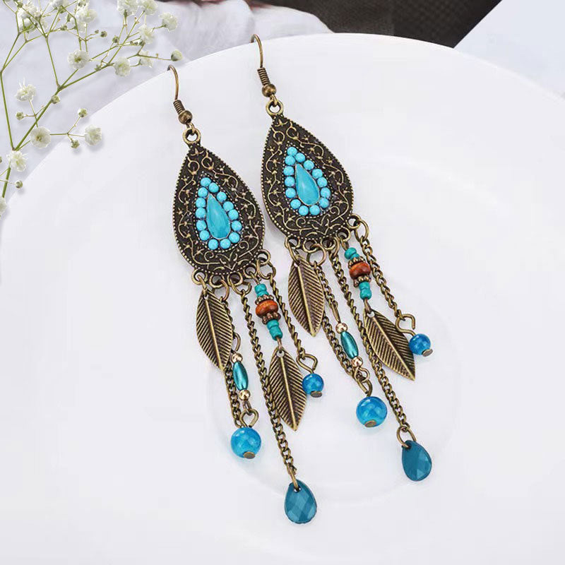 Bohemian Tribal Ethnic Style Long Fringe Earrings