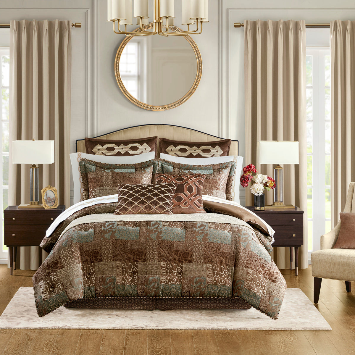 4 Piece Red Comforter Set Red King
