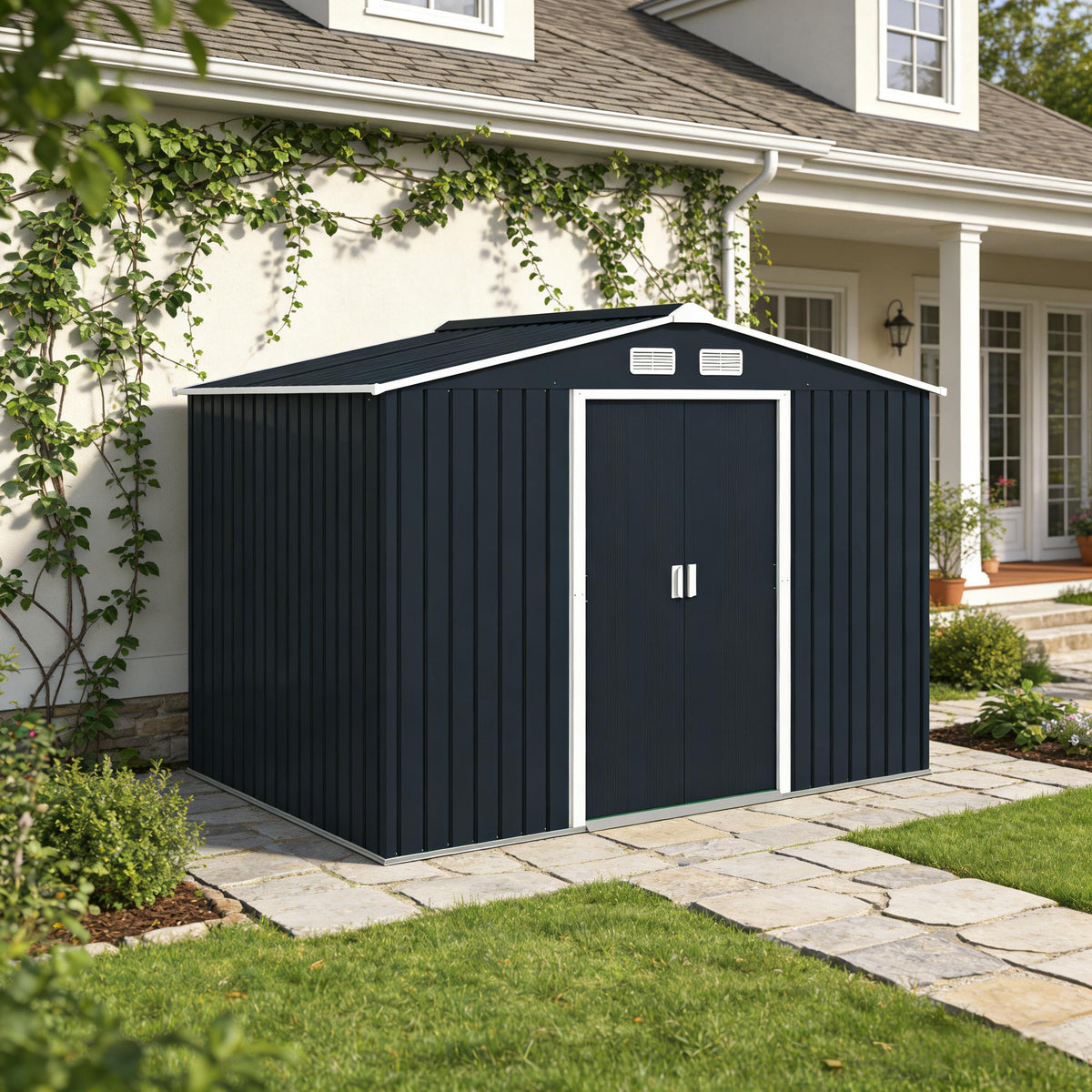 Spacious Storage Shed,Outdoor Storage Shed,Backyard Tool Metal Shed