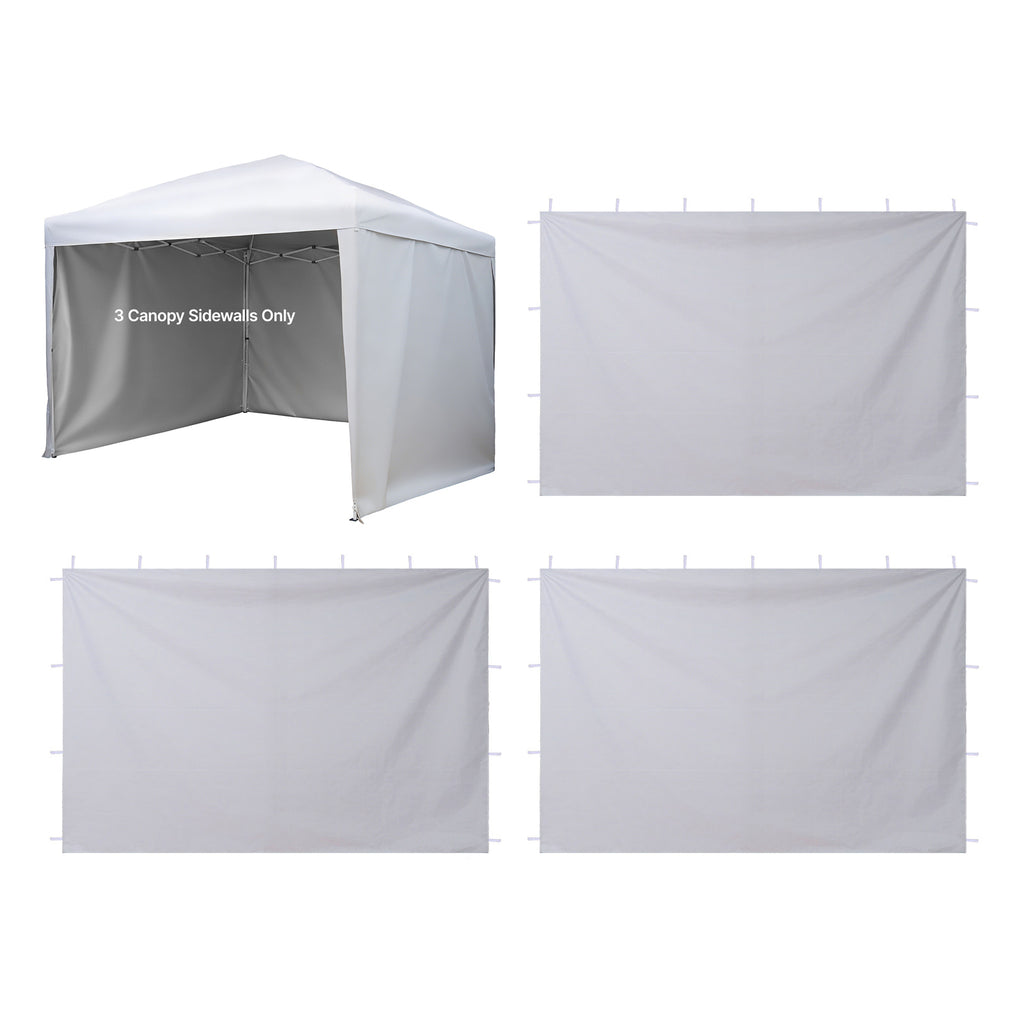 Canopy Sidewalls, Fit for 10 x 10 ft Pop Up Canopy Tent, Tent Side Walls with Waterproof and Sunlight Protection Layer for Outdoor Event Tents, Vendor Booths, Camping (3 Sidewalls Only, White)