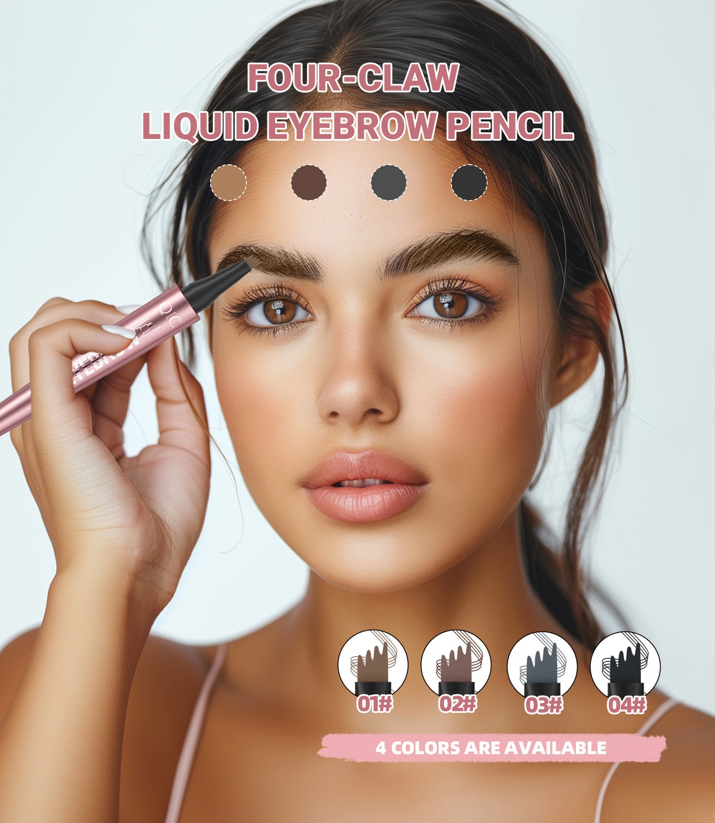 Waterproof And Smooth Not Smudge Four-fork Liquid Eyebrow Pencil