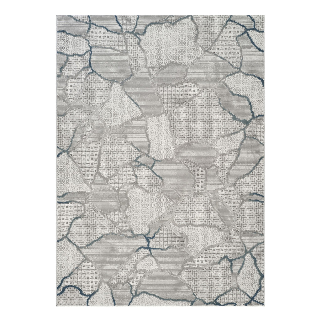 Geometrix GC_DIM1010 Gray 5 ft. 3 in. x 7 ft. 3 in. Contemporary Area Rug with Geometric 3D Effect