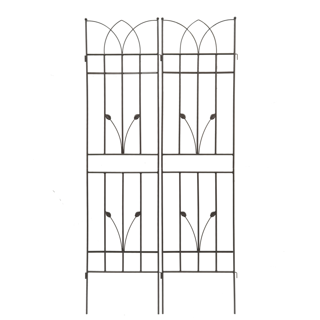 2 Pack Metal Garden Trellis 71' x 17.7' Rustproof Trellis for Climbing Plants Outdoor Flower Support Brown