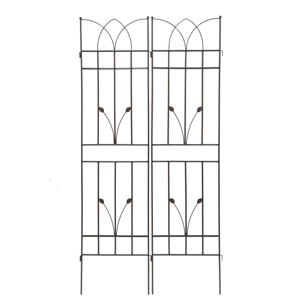 2 Pack Metal Garden Trellis 71' x 17.7' Rustproof Trellis for Climbing Plants Outdoor Flower Support Brown