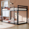 Twin Over Twin Metal Bunk Bed with Ladder, Black