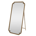 Antique Gold Full Length Mirror with Stand, 70.1'x31.9' Floor Standing Dressing Mirror for Bedroom Living Room, MDF+Iron