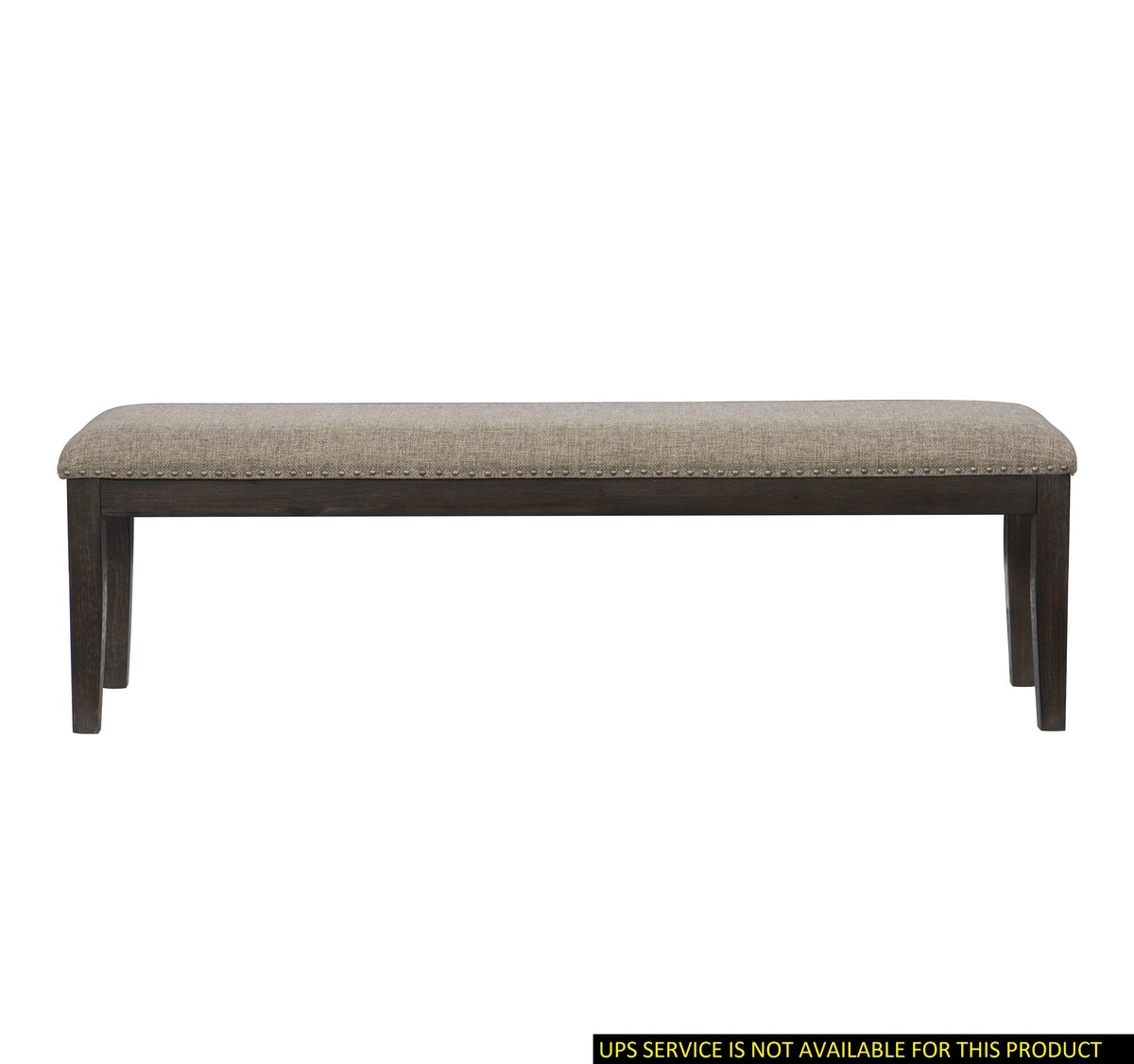 Tavistock Nailhead-Trim Upholstered Dining Bench, Rustic Brown, 64 in