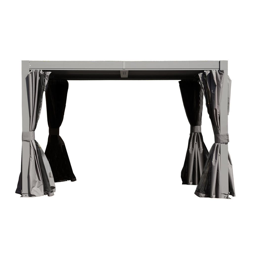 10x10 FT Outdoor Louvered Pergola with Adjustable Louvers-Gray