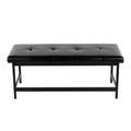 Bench in Black Metal and Black Faux Leather