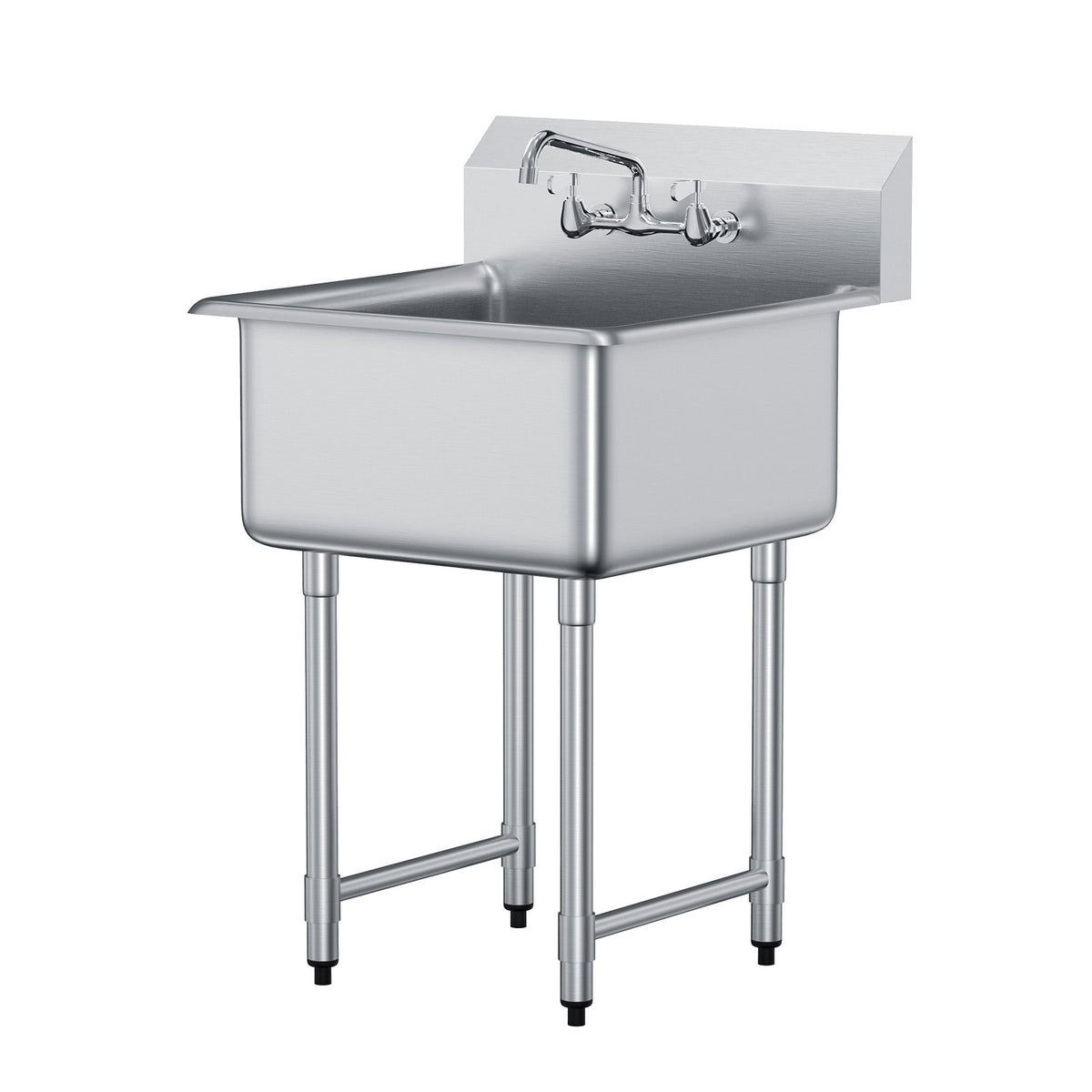 Stainless Steel Prep & Utility Sink, 1 Compartment Free Standing Small Sink Include Faucet & legs, 27'x41' Commercial Single Bowl Sinks for Garage, Restaurant, Kitchen, Laundry