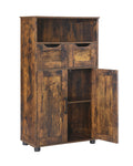 Tall Storage Cabinet, Bathroom Storage Cabinet with 2 Large Drawer & Adjustable Shelf,for Living Room, Home Office, Kitchen Rustic Brown