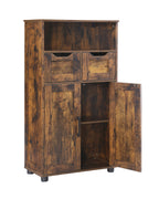 Tall Storage Cabinet, Bathroom Storage Cabinet with 2 Large Drawer & Adjustable Shelf,for Living Room, Home Office, Kitchen Rustic Brown