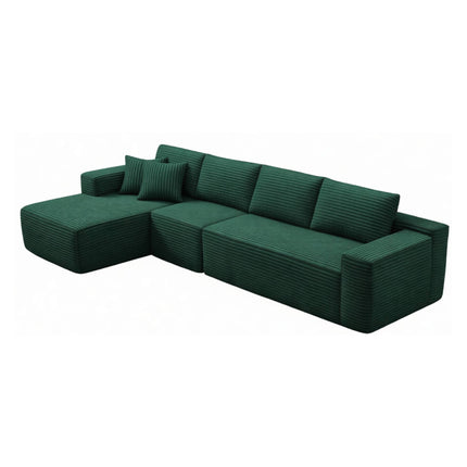 134' Modern Minimalist Modular Sectional Couch, Comfort L Shaped 4-Seat Lounge Sofa for Living Room, Left Hand Facing