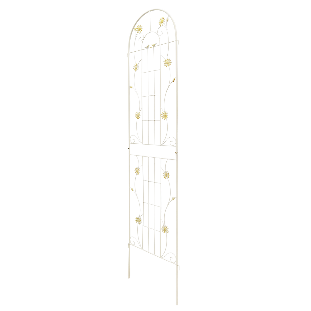 4 Pack Metal Garden Trellis 86.7' x 19.7' Rustproof Trellis for Climbing Plants Outdoor Flower Support Cream White