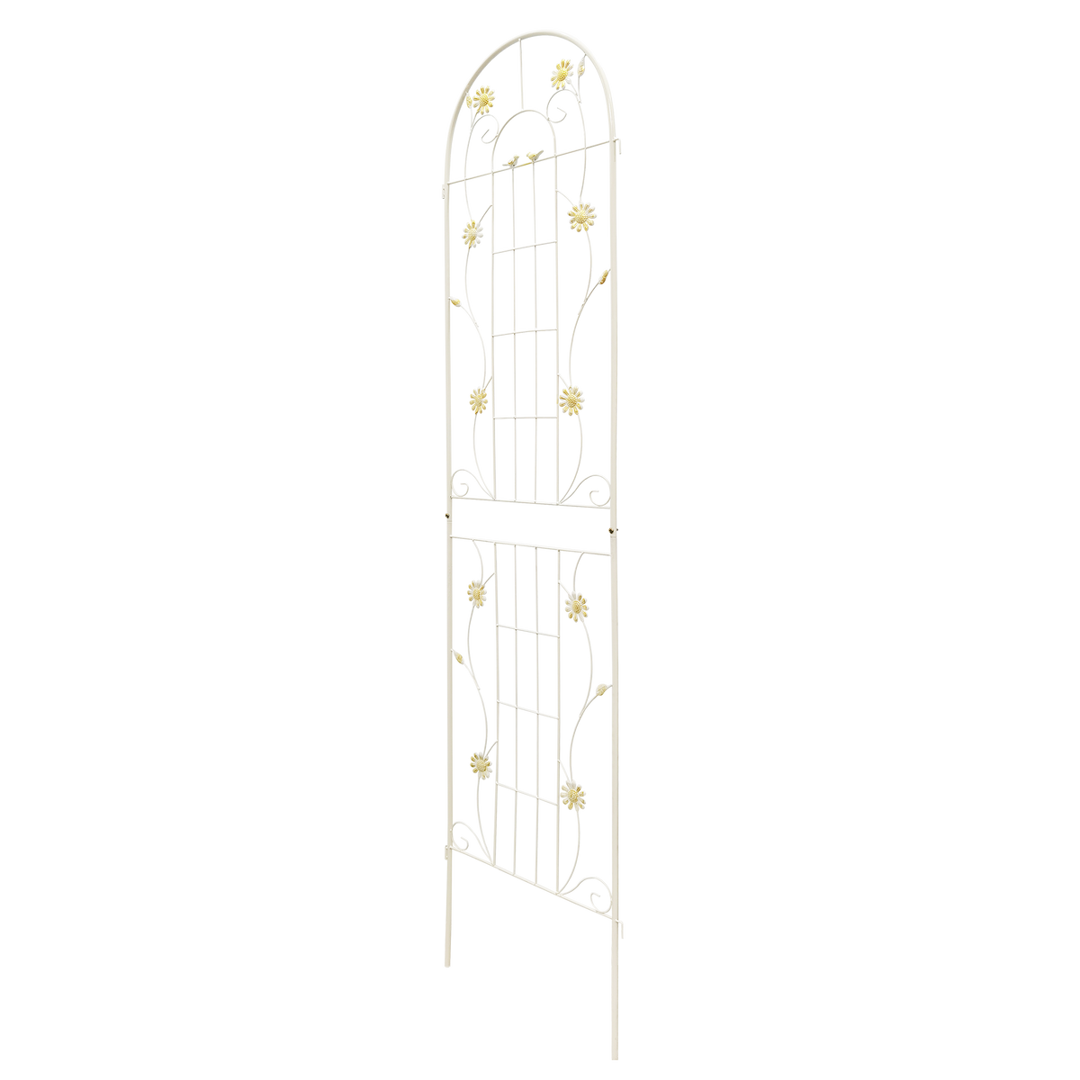 4 Pack Metal Garden Trellis 86.7' x 19.7' Rustproof Trellis for Climbing Plants Outdoor Flower Support Cream White