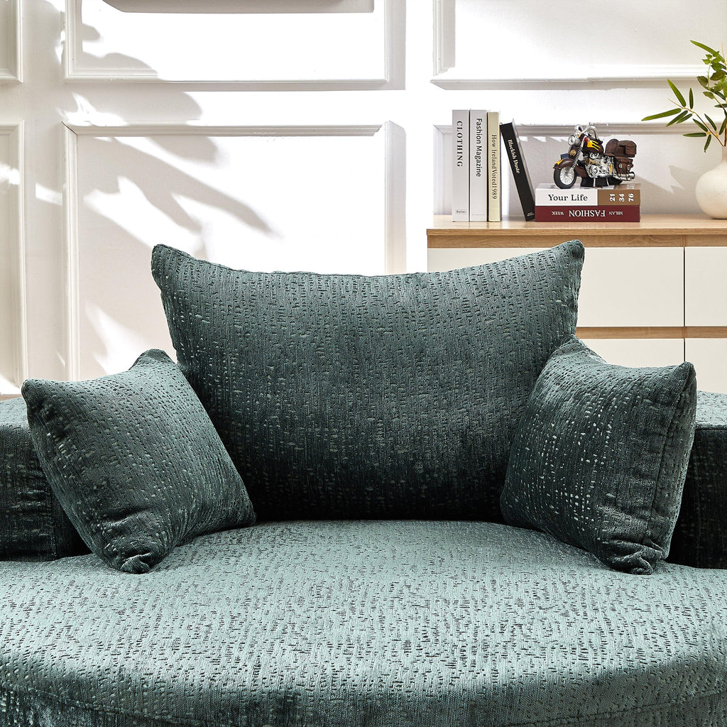 55'L Chenille Sponge single sofa,No Assembly Required,Fluffy Modern Sleeper Chair for Living room, Bedroom, Lounge and Projection Room(Not a swivel chair.) - Eloy Royal