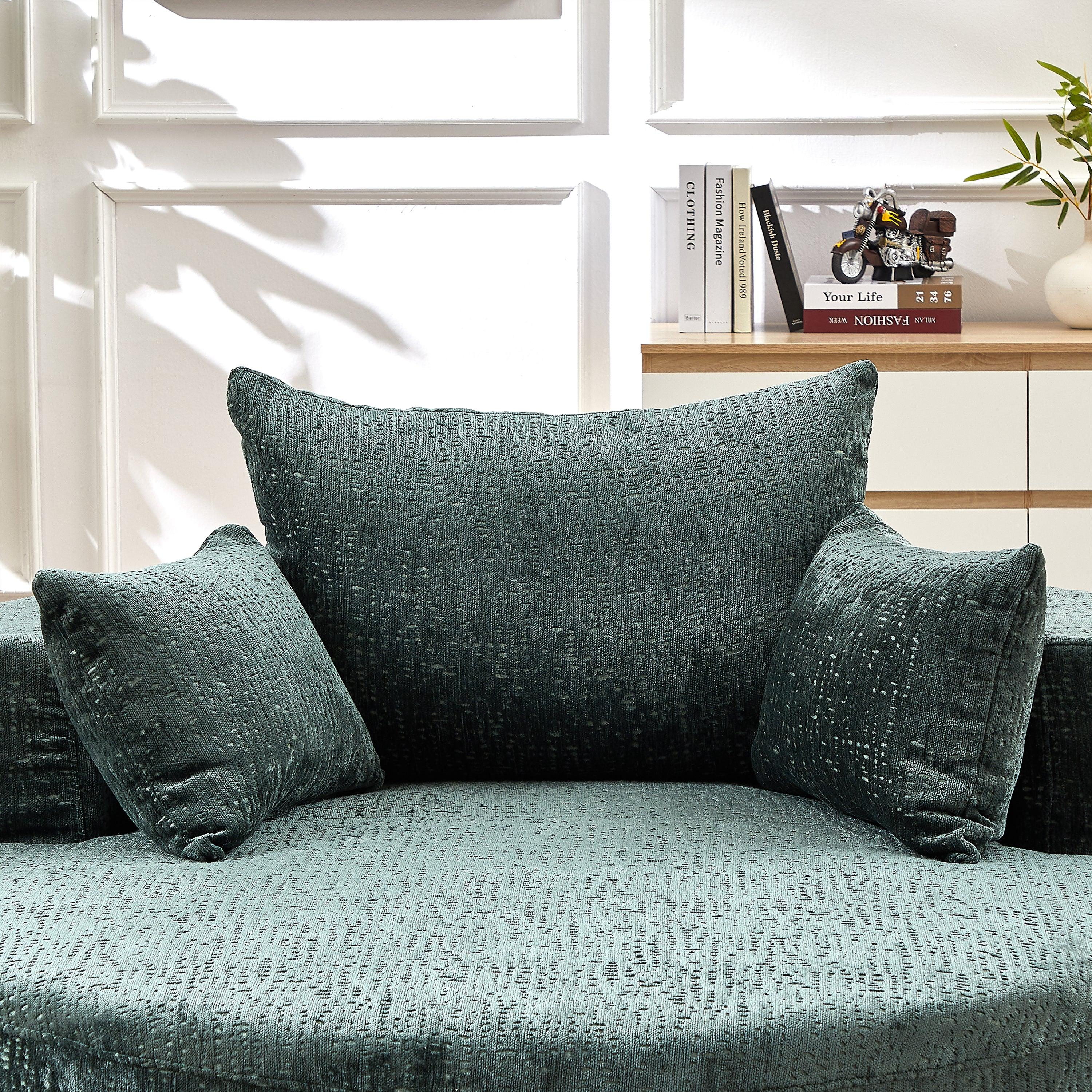 55'L Chenille Sponge single sofa,No Assembly Required,Fluffy Modern Sleeper Chair for Living room, Bedroom, Lounge and Projection Room(Not a swivel chair.) - Eloy Royal