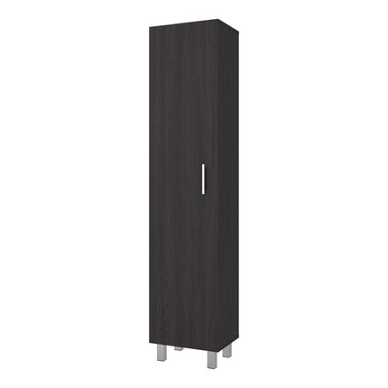 Vintro Freestanding Storage Cabinet with Internal Storage Shelves, Tall Single Door, 4 Interior Shelves, Metal Handle and Legs