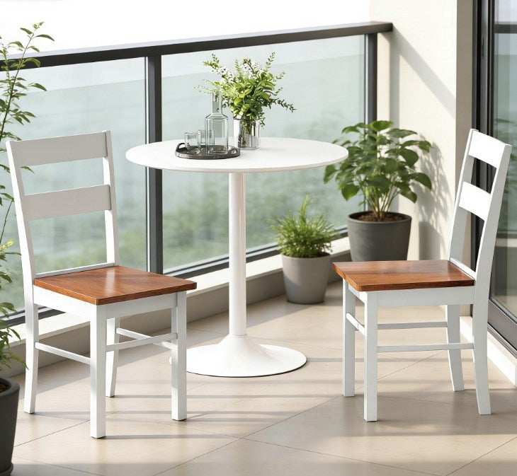 Set of 2 Wood Kitchen Table Chairs with Open Back,Dining Table Chairs