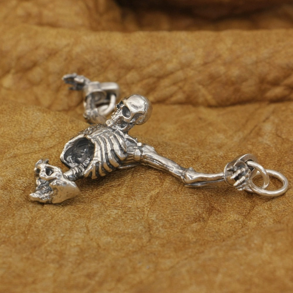 S925 Sterling Silver Skull Pendant Necklace