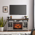 Lucan Fireplace TV Media Stand, Gray Wash, 55 in