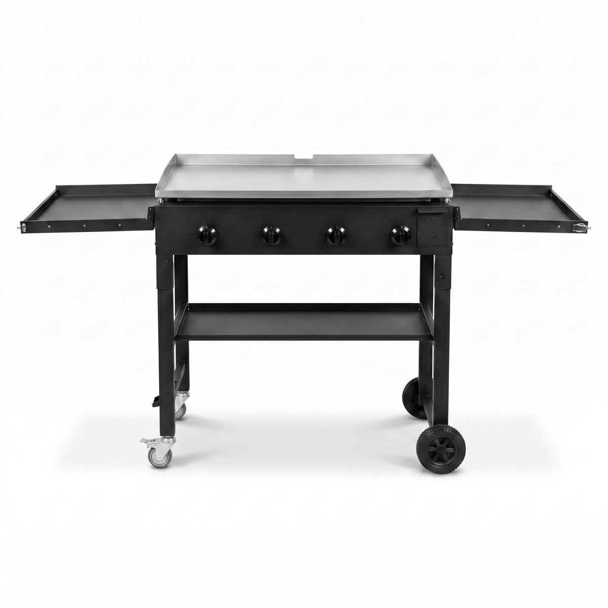 Foldable Gas Griddle, 36'  Stainless Steel Portable Detachable Propane Griddle,Outdoor Cooking Station with Side Shelves, Steel LPG Gas Griddle, 4-Burners Restaurant Portable Grill