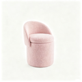 Makeup stool with Storage, Upholstered  Vanity Stool with Foldable Backrest Modern Cylindrical Footrest Stool for Living Room Bedroom,Makeup Room, Dressing,Pink