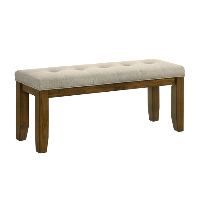 1pc Tailored Bench Tufted Upholstered Soft Neutral Fabric Luxurious Comfort Modern Wooden Dining Room Furniture