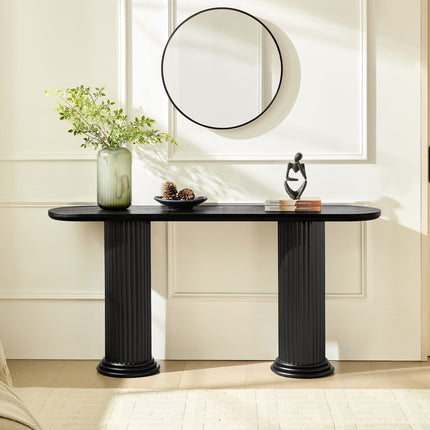 62.99 inch Modern Design Console Table with Roman-style Legs,MDF Entryway Table with Wood Venner for Living Room,Hallway