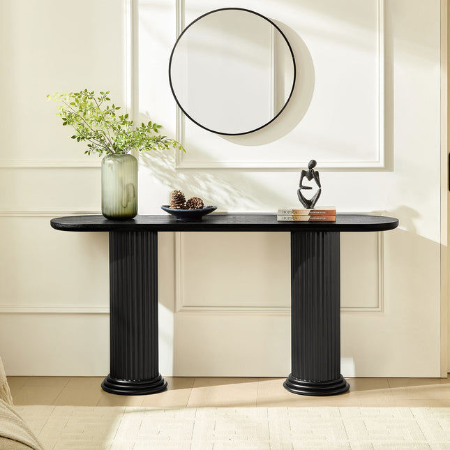 62.99 inch Modern Design Console Table with Roman-style Legs,MDF Entryway Table with Wood Venner for Living Room,Hallway