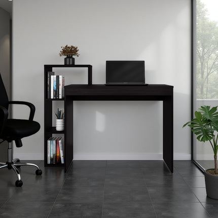 FM FURNITURE Salomé Computer Desk with Open Storage, Wenge