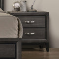 Two Tone Design 1pc Nightstand Two Drawers Wooden Legs Gray Finish Bedroom Furniture