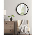 Beaded Round Wall Mirror 27'D