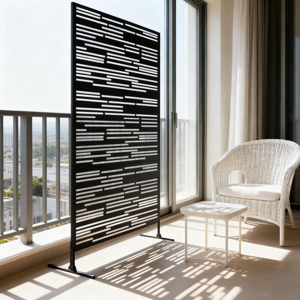 Space Divider,Metal Outdoor Privacy Screen, Freestanding Decorative Privacy Fence Screen for Balcony
