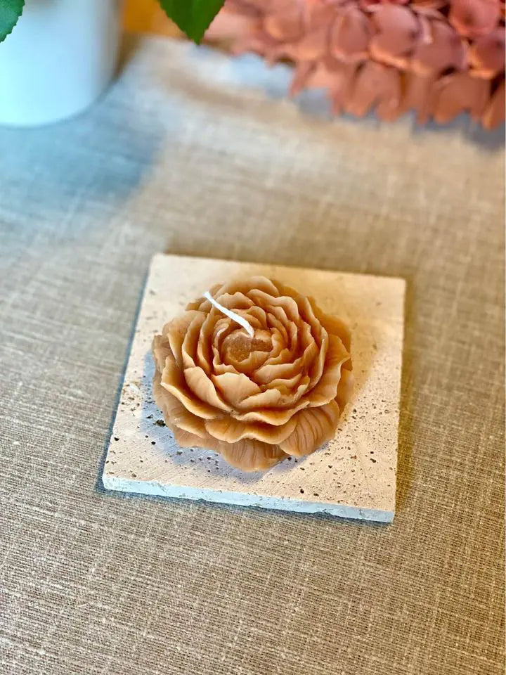 Peony Soy Wax Scented Candle Almond Creamy Vanilla