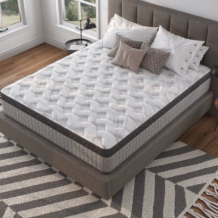 Assembled in USA - 10' King Diamond Innerspring Hybrid and Cooling Gel Memory Foam Mattress, Pressure Relief, and Motion Isolation, CertiPUR-US and Oeko TEX Certified