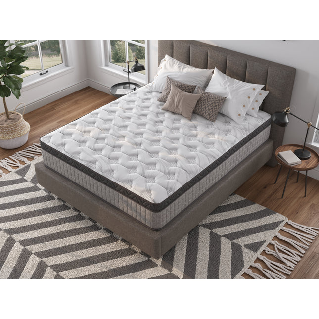 Assembled in USA - 10' King Diamond Innerspring Hybrid and Cooling Gel Memory Foam Mattress, Pressure Relief, and Motion Isolation, CertiPUR-US and Oeko TEX Certified
