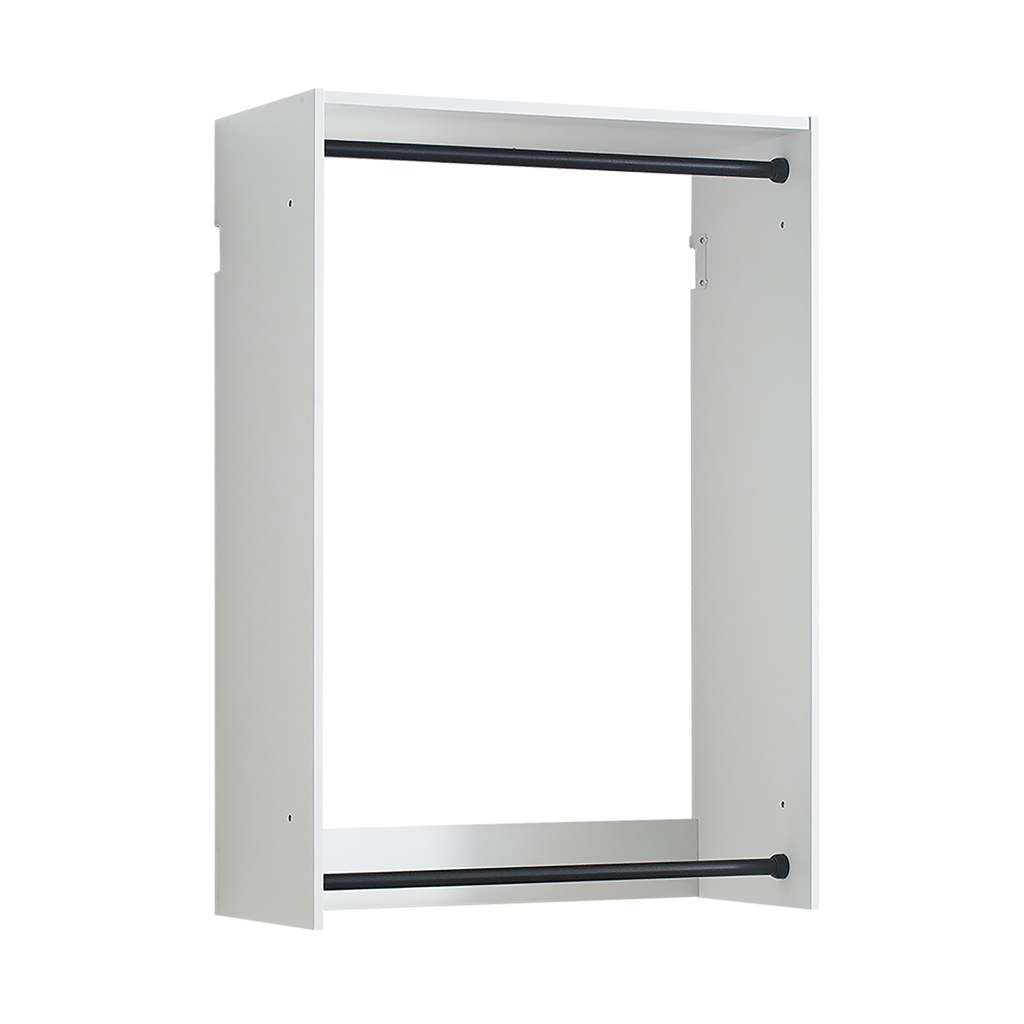 Devi White Wall Mounted Wood Closet System with Modular Design and Ample Storage