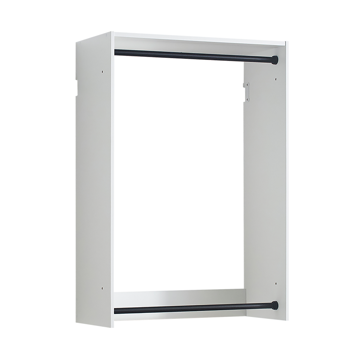 Devi White Wall Mounted Wood Closet System with Modular Design and Ample Storage